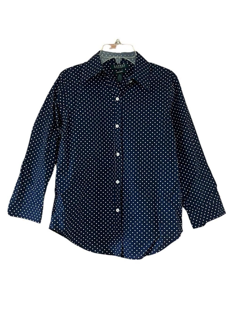 Ralph Lauren Navy Polka Dot Shirt